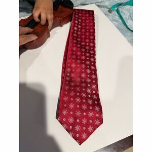 Hallmark Men's Red Snowflake Christmas Holiday Necktie